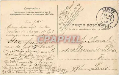 Nevers — Katedra Świętego Cyryla (X wiek) — V.P. Paryż Nr 18 — Rewers