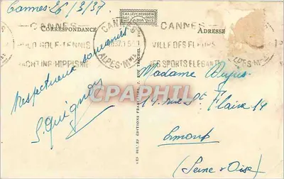 CANNES — Ogólny widok Estérel — LL, n°280 — Rewers