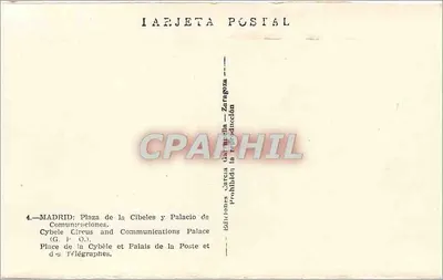Madryt — Plac Cibeles i Pałac Komunikacji — Wydawnictwo García Carrulla — Rewers