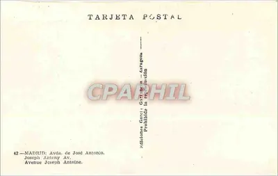 Madrid — Avenida José Antonio — Ed. Joseph Garcí — Verso