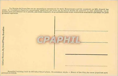 Bruxelas. A Bolsa — editor Edição Nicolas, 34, Grand-Place — Verso
