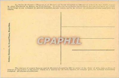 Bruxelas — Praça do Petit Sablon — Estátua dos Condes de Egmont e de Hornes — Verso