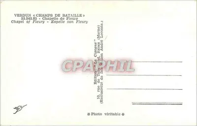 La Cigogne — Chapelle de Fleury — Édition La Cigogne — Verso