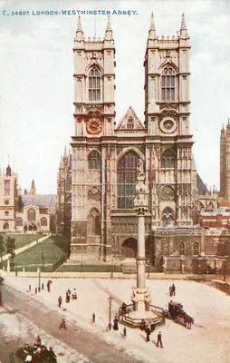 Londres: Abadia de Westminster — vista das torres — série Célefsoue, editor Photochrom Co. Ltd.