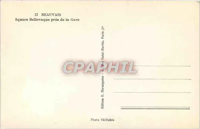 Fontanna z statuą — Plac Bellovaque obok stacji — Harmignies — Rewers