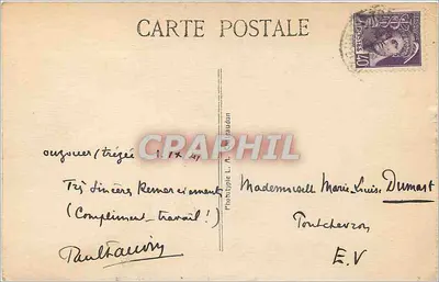 Estátua da Virgem com o Menino — Montlignon — Fototipia L. A. P. Zaudon — Verso