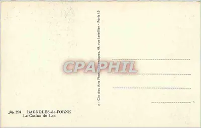 Bagnolles-de-l'Orne — Das Casino am See — Cie des Arts Photomécaniques, 44, rue Lereiller - Paris — Rückseite