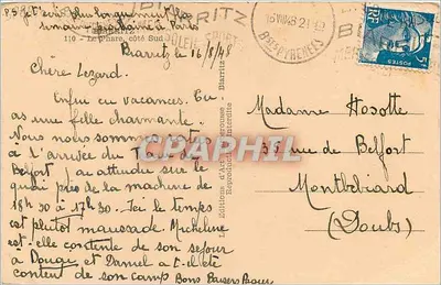 Molo w Biarritz — Południowy Brzeg — Éditions d'Art Toulouse — Rewers