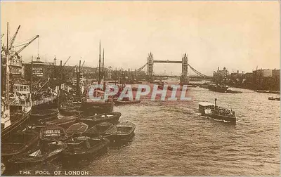 O Pool de Londres — vista do rio com o Tower Bridge — editor The London Stereoscopic Company, série 'Printed at their Works'
