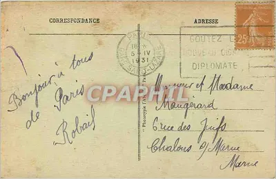 Parijs - Het Tuilerieën en het Triomfboog van het Carrousel — uitgever Parijs, n°28 — Achterkant