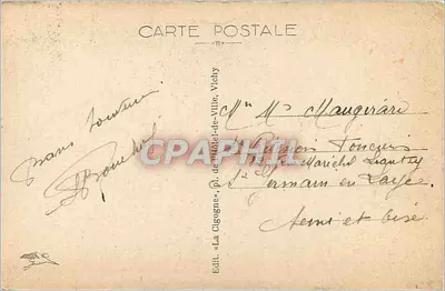 Vichy — Os Cais do Allier e o Embarcadouro do Golfe — Éd. La Cigogne, n° 424 — Verso