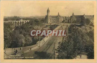 Luxemburgo — Avenida e Ponte Adolphe — Editor E. A. Schrack, No. 11
