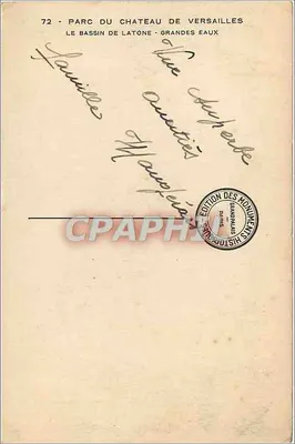 Basen Latony — Wielkie Wody — Wydawnictwo Zabytków, Paryż — Rewers