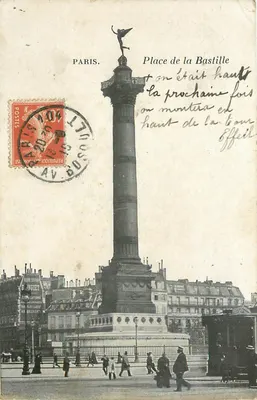 Place de la Bastille — Coluna da Bastilha — Paris, editor Inguet