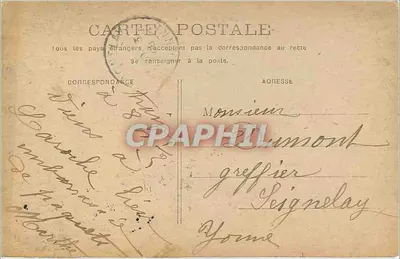 Paryż - Instytut Francji — widok rzeki Seiny z mostem i łódkami — nieznany wydawca — Rewers