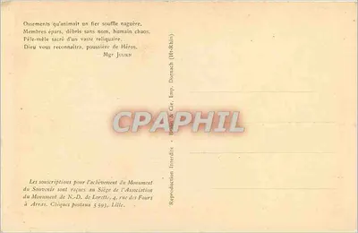 N.-D. de Lorette — A Cripta — Editor: Braun & Cie, Lille — Verso