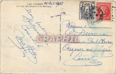 Lourdes — De Kruis van de Bretonnen en de Basiliek — Rella, n°3.324 — Achterkant