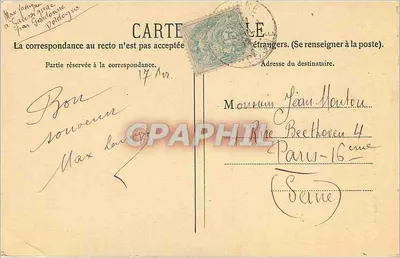 Zamek Chenonceaux — Kolekcja historyczna zamków Francji — Wydawca Bohier, n°4 — Rewers