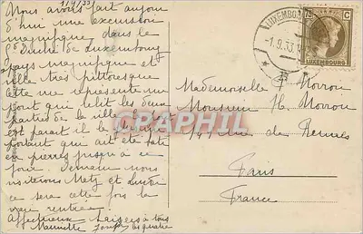 Luxemburgo — Ponte Adolphe — editor desconhecido, número de série não visível — Verso