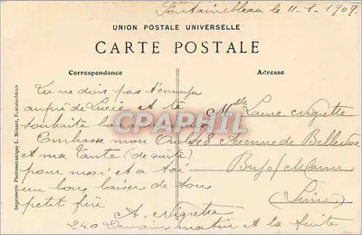 Floresta de Fontainebleau — A Cruz de Franchard — Edição Artística L. M. — Verso
