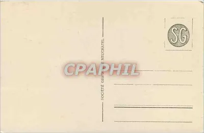 Zamek Chillon i Dents du Midi — widok z jeziora z zasnieżonymi górami — Wydawnictwo Graficzne Neuchâtel, nr 1506 — Rewers