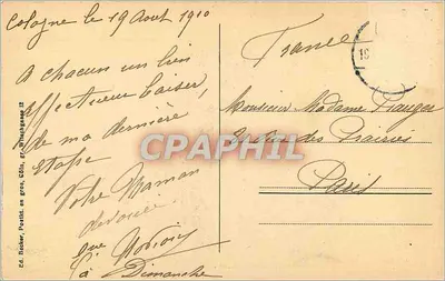 Köln, Katedra Najświętszej Maryi Panny — widok z południa — wyd. E. Becker, nr 315 — Rewers