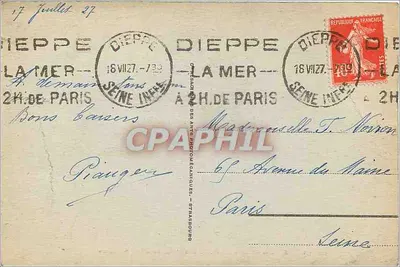 Dieppe — Falie Pollet i Katedra «Bon Secours» — nr 112 — Rewers