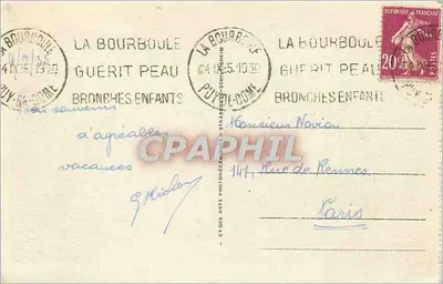 La Bourboule - Jardins de l'Établissement Thermal — Stara pocztówka n°98, éditeur CP DES ARTS PHOTOGRAPHIQUES — Rewers