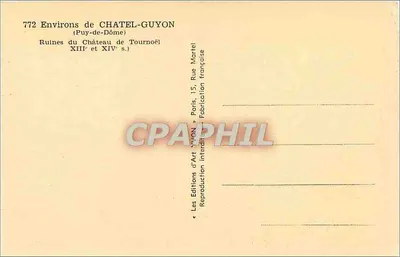 Ruiny zamku Tournœl — Okolice Châtel-Guyon (Puy-de-Dôme) — Les Editions d'Art Yvon, Paryż — Rewers