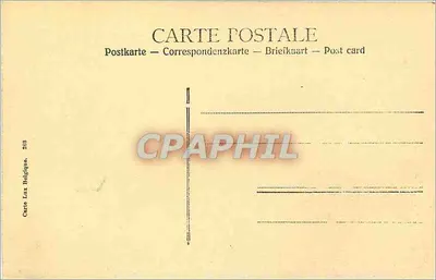 Bruges. Porta de Gand. — Carta postal da porta fortificada no canal — Carto Lux Belgique, n°213 — Verso