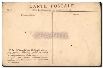 Sprzedawca ziół — Carle Vani — wydawca Potages Maggi, n° 8 — Rewers