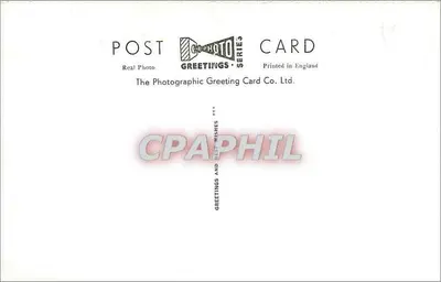 Trafalgar Square & National Gallery, Londres — vista com pombos e fonte — The Photographic Greeting Card Co. Ltd., série RF.II — Verso