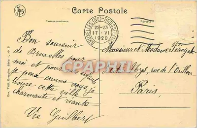 Palacio de Justicia y monumento a las víctimas del primer buque escolar belga (19 Abril 1906) — Bruselas — Editor N.ELS, Serie 1, Bruselas — Reverso