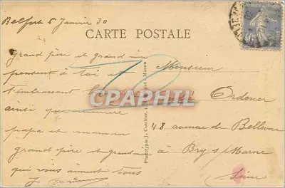 Belfort — Pomnik Trzech Oblieżeń — Wyd. Deynoux — Rewers