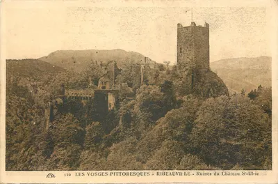 Os Vosges pitorescos - Ribeauvillé - Ruínas do Castelo Saint-Ulric