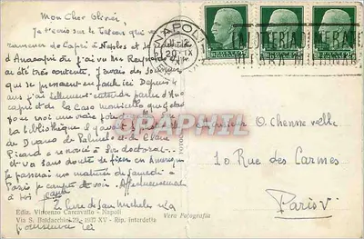 Capri - Ruinas de Tiberio — editor Vincenzo Carcavallo, n° 462 — Reverso