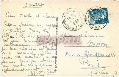 Aiguilles Vertes i Dru — Chamonix — Spółka Graficzna z Neuchâtel, n°163 — Rewers