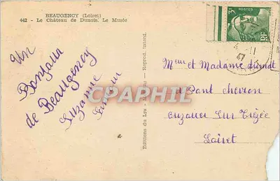 Beaugency (Loiret) — Zamek Dunois. Muzeum — Éditions du Lys — Rewers