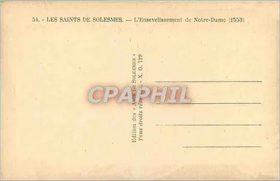 Zakopanie Najświętszej Panny Marii — Święci z Solesmes — Wydanie z serii «Arts de Solesmes» — Rewers