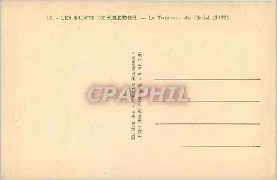 O Túmulo do Cristo — Os Santos de Solesmes — Edição das «Igrejas de Solesmes» — Verso