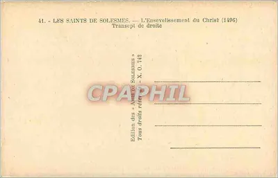 O Enterramento do Cristo — Transepto da direita — Edição das «Santos de Solesmes» — Verso