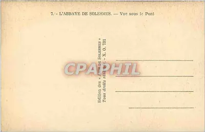 A Abadia de Solesmes — Vista sob o Ponte — Edição das «Aims de Solesmes» — Verso