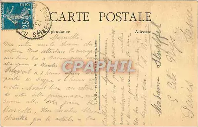 Rouen — Portal principal de la Catedral — Edición M.-F., París — Reverso