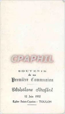 Jezus całuje dziecko — Komunia — Wydane w Włoszech, nr 1218 — Rewers