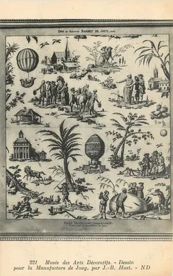 Museu dos Artes Decorativas — Desenho para a Manufatura de Jouy — J.-B. Huet