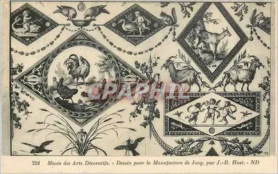 Museu dos Artes Decorativas — Desenho para a Manufatura de Jouy, por J.-B. Huet — ND