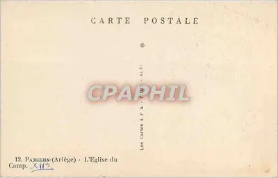 Pamiers (Ariège) — A Igreja do Camp — editor A.P.A. — Verso