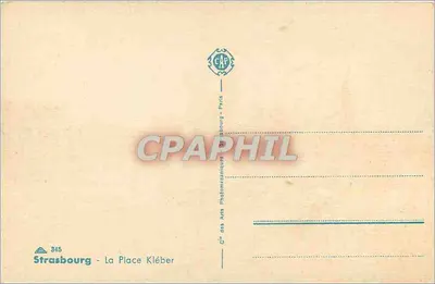 Strasbourg — La Place Kléber — widok panoramiczny — Cie des Arts Photomécaniques, Paryż, n°345 — Rewers