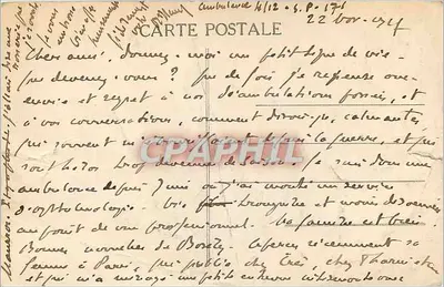 Stara pocztówka Recherches pour e Romulus vainqueur d'Acron — Rewers