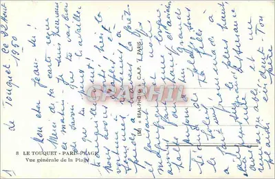 Le Touquet - Paris-Plage — Vista geral da Praia — C.A.P. (56) — Verso